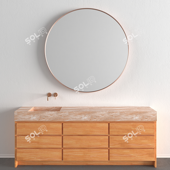 Elegant Marble Vanity Unit 3D model image 2