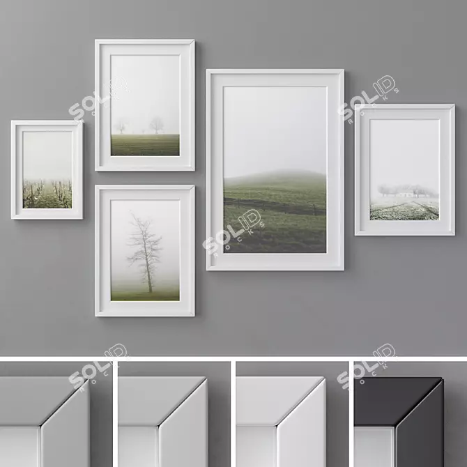Sophisticated Frame Set | 4 Colors | A4, 30x40, 50x70 3D model image 1