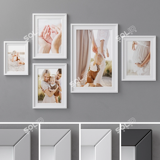 Nested Moments: 5-Piece Photo Frame Set 3D model image 1