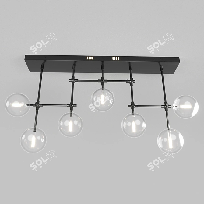 Soap B7 Black: Stylish Loft Pendant Light 3D model image 1