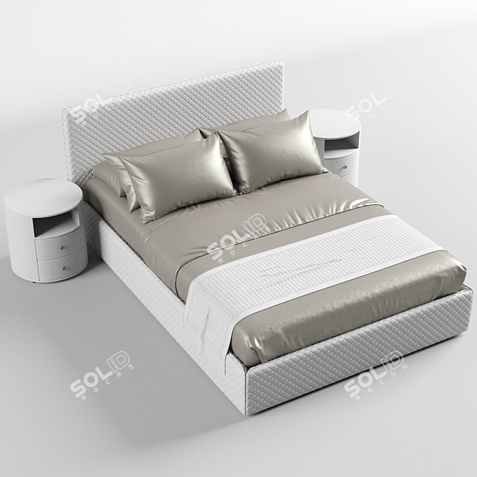 Elegant Visionary Bed: Unwrapped, Retopologized 3D model image 3