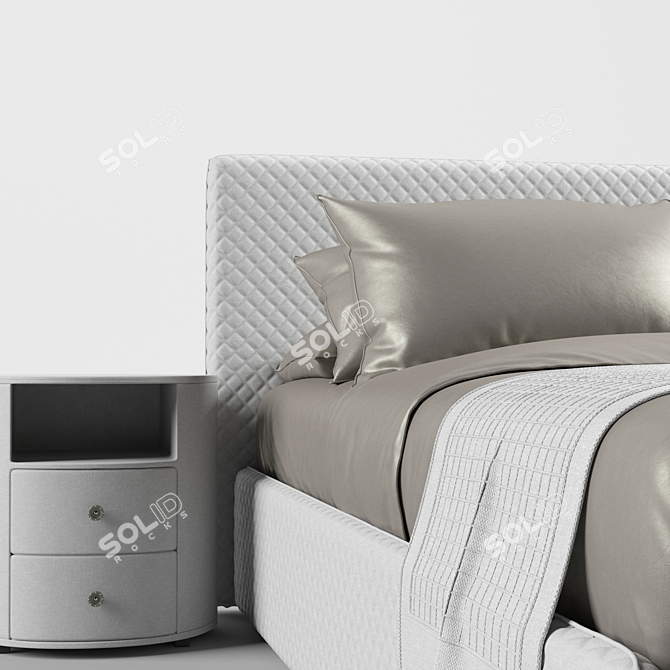 Elegant Visionary Bed: Unwrapped, Retopologized 3D model image 4