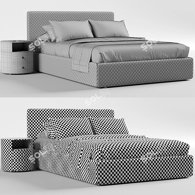 Elegant Visionary Bed: Unwrapped, Retopologized 3D model image 5