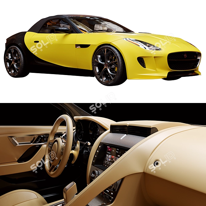 Sleek Jaguar F-TYPE Convertible 3D model image 5