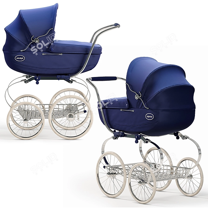 Elegant Inglesina Navy Pram 3D model image 1