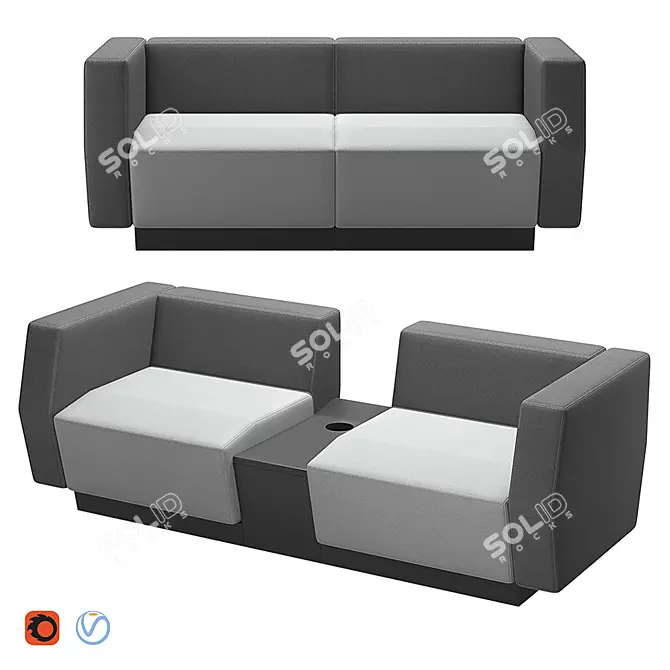 COR Modern Affair Sectional Sofas 3D model image 1