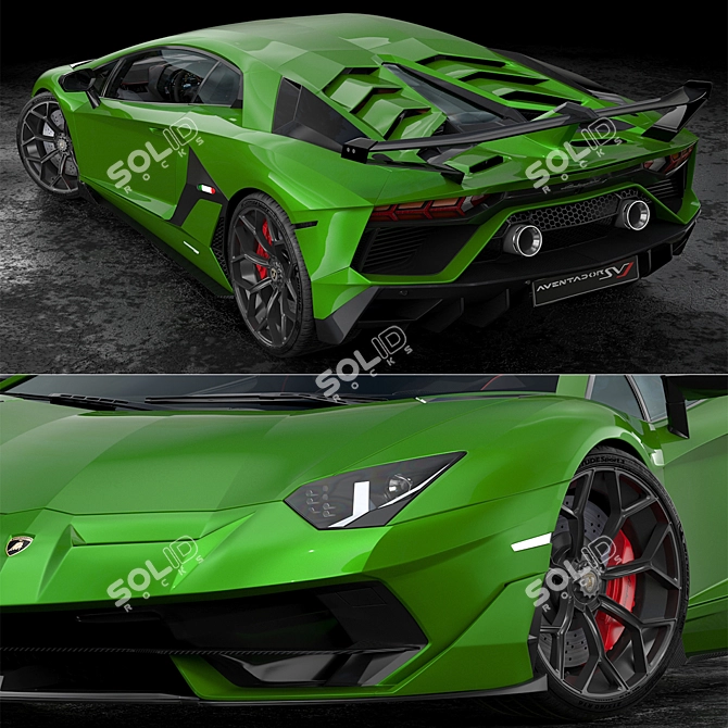 High-Quality Lamborghini Aventador SVJ 3D Model 3D model image 2