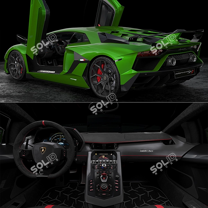 High-Quality Lamborghini Aventador SVJ 3D Model 3D model image 3