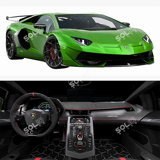 High-Quality Lamborghini Aventador SVJ 3D Model 3D model image 4