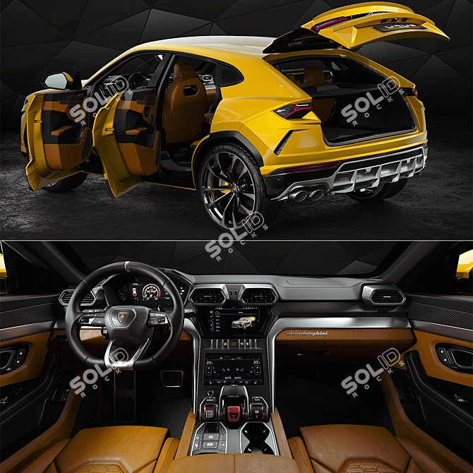 Highly Detailed Lamborghini Urus 3D Model 3D model image 3