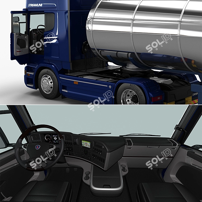 Highly Detailed Scania R730 Fuel Tanker 3D model image 3