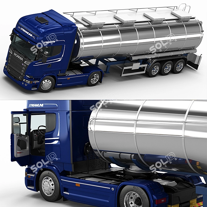 Highly Detailed Scania R730 Fuel Tanker 3D model image 6