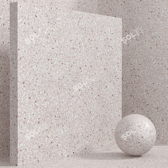 Seamless Stone Terrazzo Quartzite Set 3D model image 2
