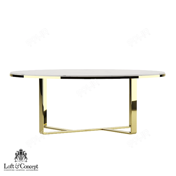 Elegant Marble Oval Coffee Table 3D model image 9