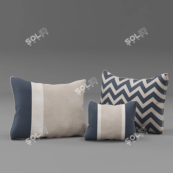 Sleek Comfort Pillow Set 3D model image 2