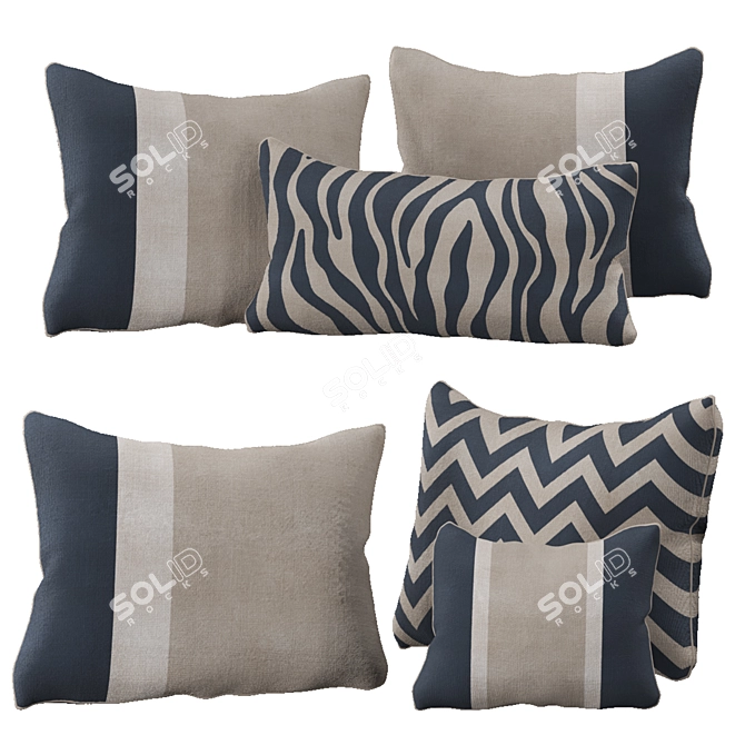 Sleek Comfort Pillow Set 3D model image 6