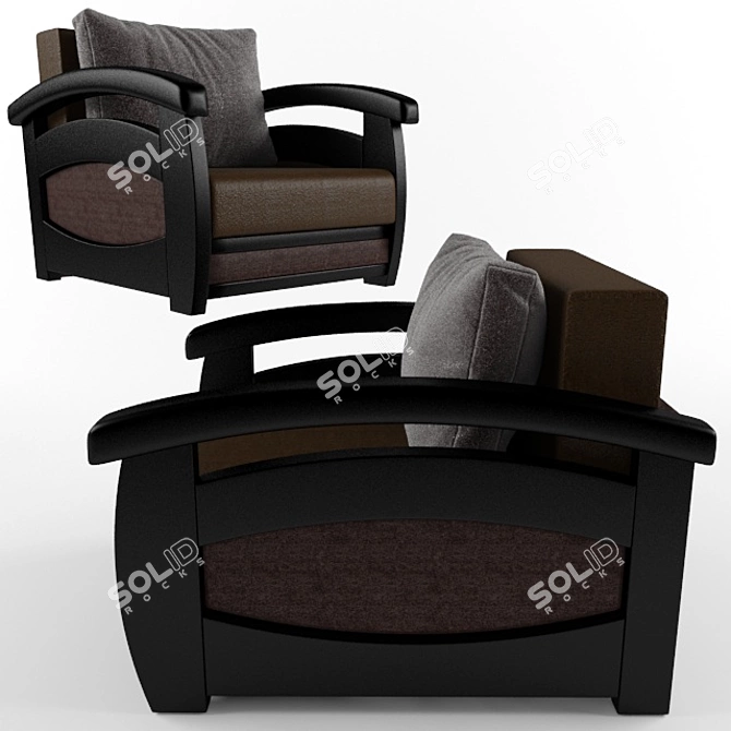 Prague Armchair: Luxury Comfort 3D model image 1