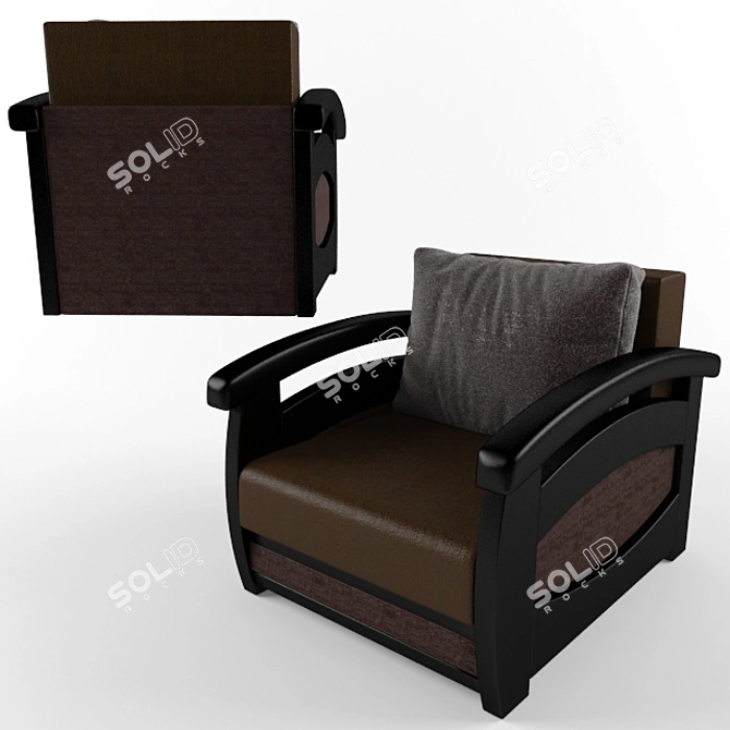 Prague Armchair: Luxury Comfort 3D model image 3