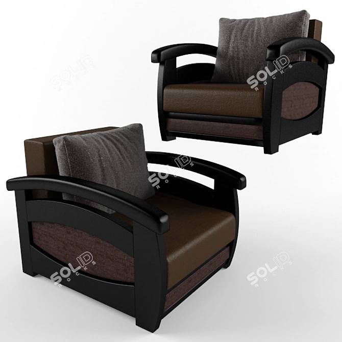 Prague Armchair: Luxury Comfort 3D model image 4