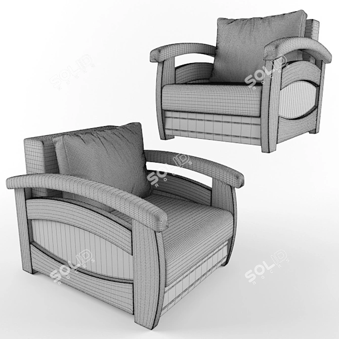 Prague Armchair: Luxury Comfort 3D model image 5