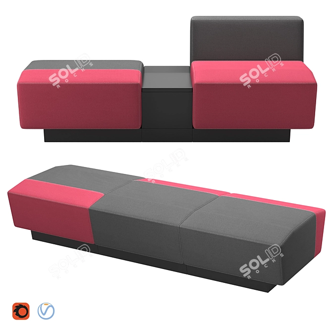 COR Affair: Stylish and Versatile Sofa Set 3D model image 1