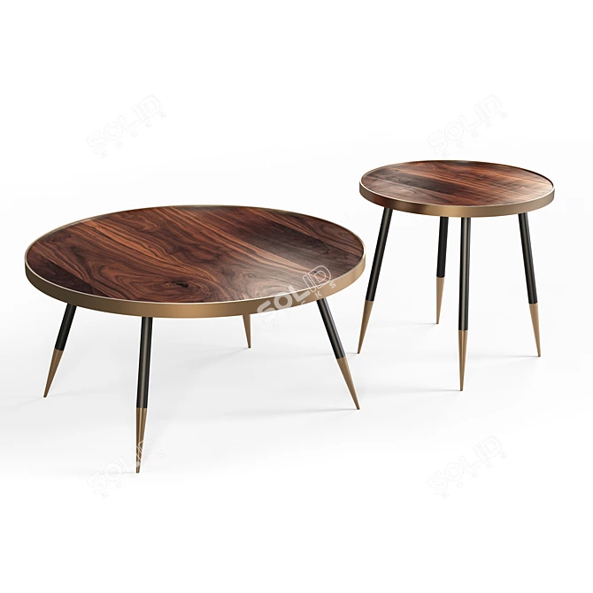 Nordic Style Round Coffee Tables 3D model image 1