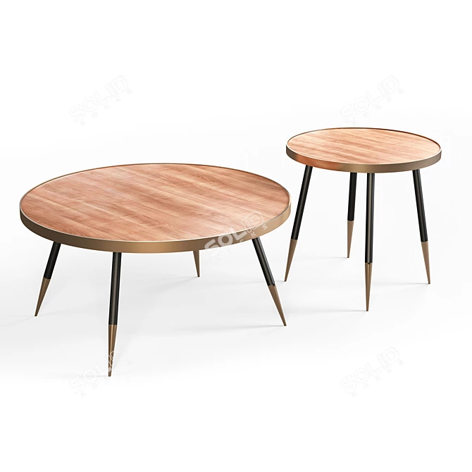 Nordic Style Round Coffee Tables 3D model image 2