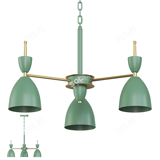 Elegant Green Pendant Lamp 3D model image 1