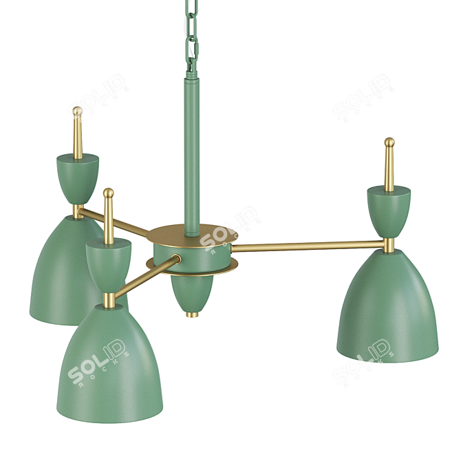 Elegant Green Pendant Lamp 3D model image 2