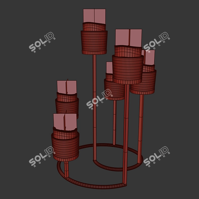 Modern Steel Candlestick Holder 3D model image 2