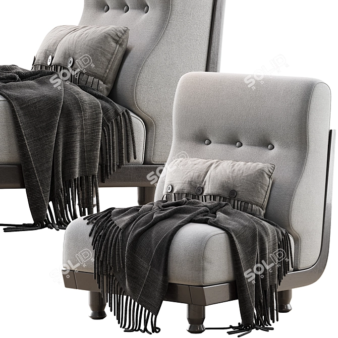 Guillerme and Chambron Easy Chair: Comfort Redefined! 3D model image 1