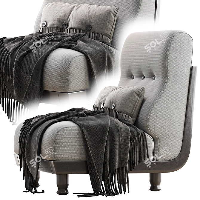 Guillerme and Chambron Easy Chair: Comfort Redefined! 3D model image 6