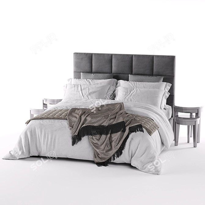 Elegant Meridiani Bardo Bed 3D model image 1