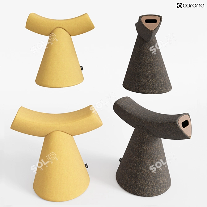 GARDIAN Stool: Stylish & Functional 3D model image 1