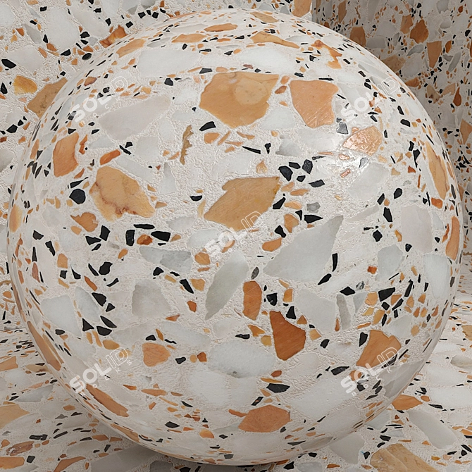 Seamless Terrazzo Quartzite Stone Set 149 3D model image 2