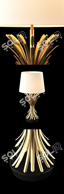 Eichholtz Bonheur Table Lamp: Elegant Granite Base with Antique Gold Finish 3D model image 4