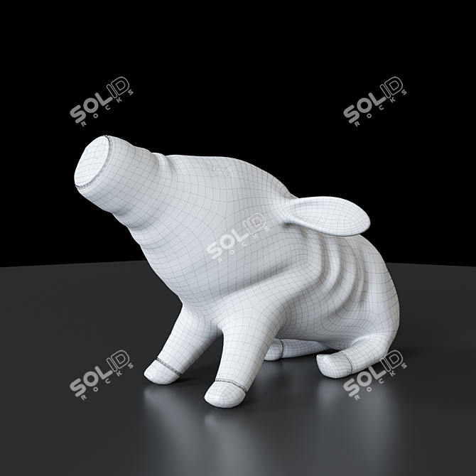 Snuggly Pink Pig Plush 3D model image 3