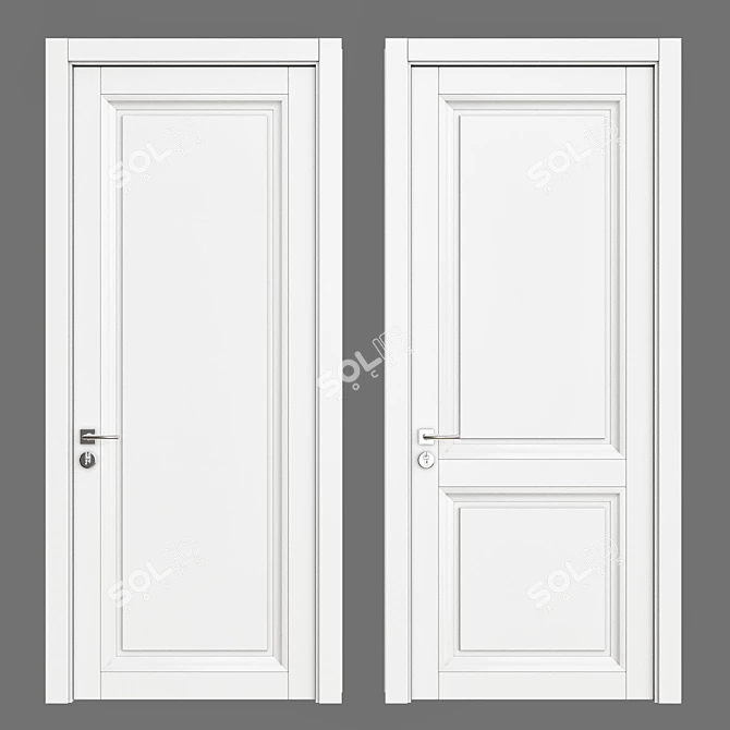 Elegant Entryway Door Solution 3D model image 1