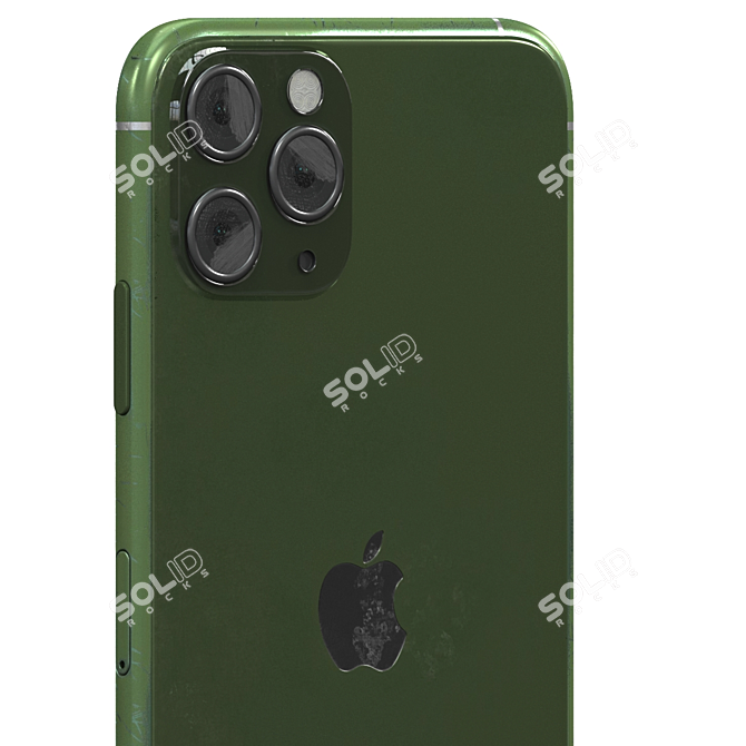 Green Iphone 11 Pro: High Poly Model 3D model image 1