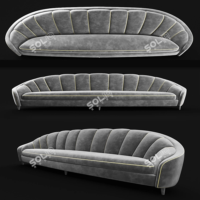 Refined Artdeco Sofa 3D model image 1