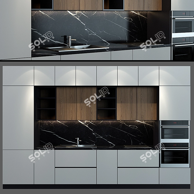 Title: Sleek Kitchen 40 3D model image 1