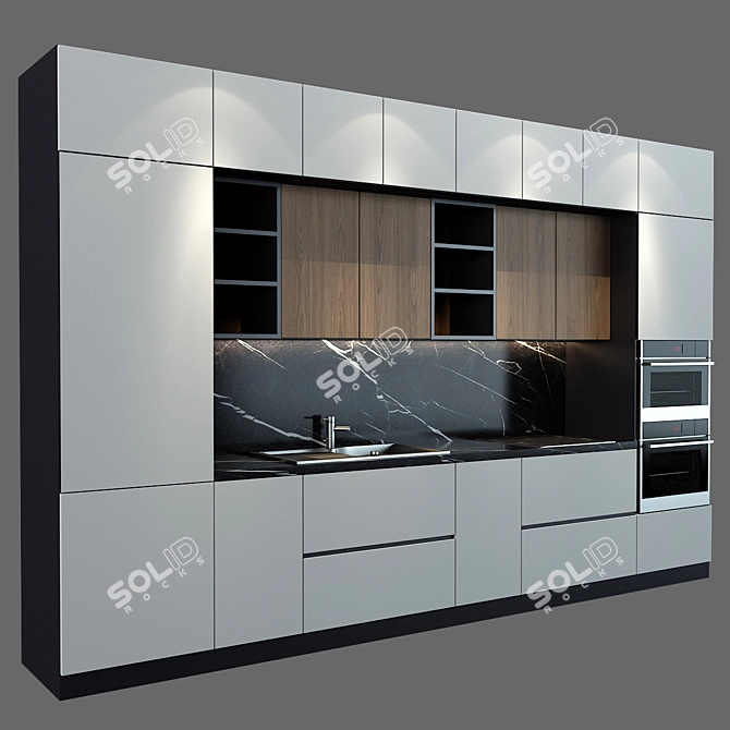 Title: Sleek Kitchen 40 3D model image 2