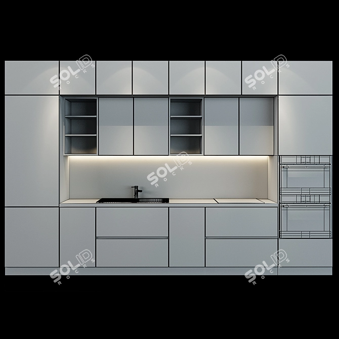 Title: Sleek Kitchen 40 3D model image 3