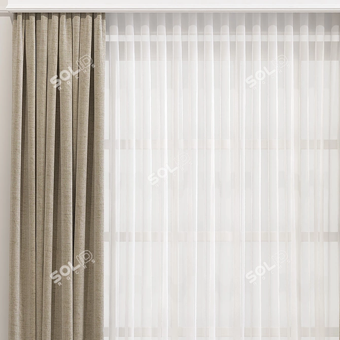 Sleek Curtain Revamps 3D model image 3