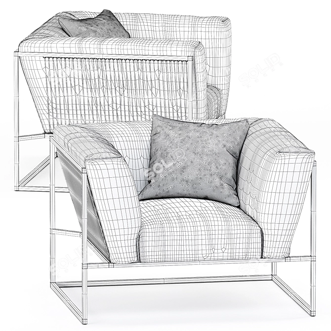 Arpa Armchair: Sleek, Stylish, Comfortable 3D model image 10