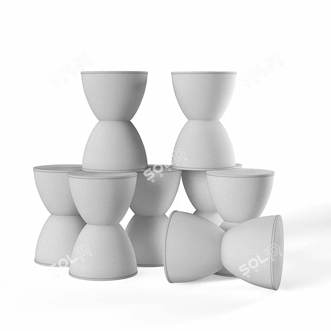 Minimalist Scandinavian Stool 3D model image 3