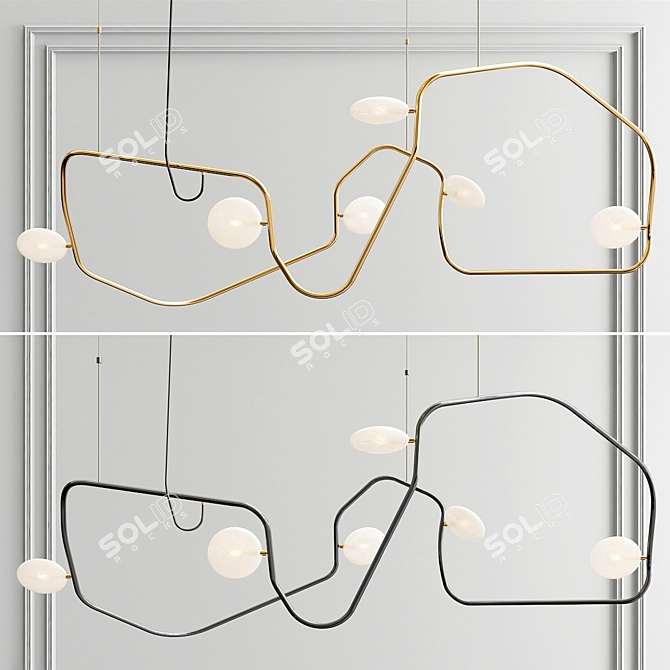 Elegant Illumination: Palindrome LED Chandelier 3D model image 1