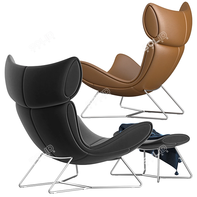 Modern BoConcept Imola Chair & Footstool 3D model image 4