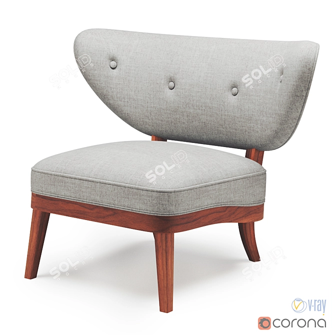 Vintage Otto Schultz Lounge Chair 3D model image 1