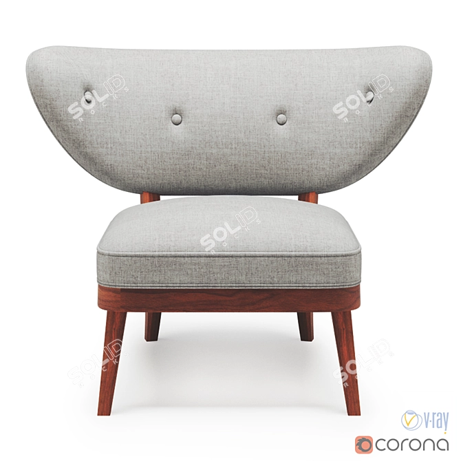 Vintage Otto Schultz Lounge Chair 3D model image 2